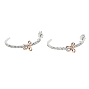 Geometriske Smarte kvinder smykker søde lovey pin-bow tie klart, gnister cz circlel hoop øreringe mode