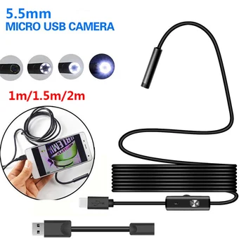 5.5 mm IP67 Mobiltelefoner, Håndholdte Billeder Endoskop Endoskop, Metal, Plast Real-Time Video Computere Øre Ske Endoskop
