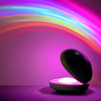 VKTECH Shell Farverige Projektion Lampe LED Nyhed Rainbow Star Night Light Kammusling Atmosfære Lampe regnbue Pink / Gree