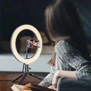 LED-Ringen på Højre Lys 26cm med Stativ Selfie Lampe Ringlight Ringlamp til Youtube Makeup Piger Fotografiske Lys