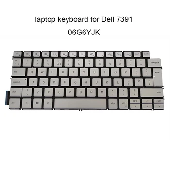 06G6YK Udskiftning tastaturer 7391 baggrundsbelyst tastatur til Dell Inspiron 13 7391 2 i 1 UK British sølv sort 6G6YK originale ny