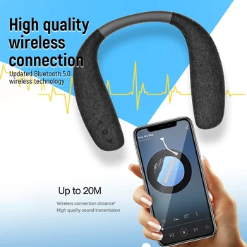 Bærbare Bluetooth-5.0 Stof Hals Højttaler Indbygget Mic Subwoofer 3D stereo Lyd-Boks Med Passiv Radiator Til Spil, Musik