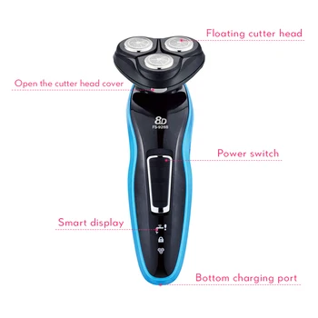 Genopladeligt Elektrisk Shaver Flydende Skæg Skraberen Våd-Tør med Dobbelt Anvendelse, Bærbare Elektriske skægtrimmer for Mænd Intimbarbering Maskine F30
