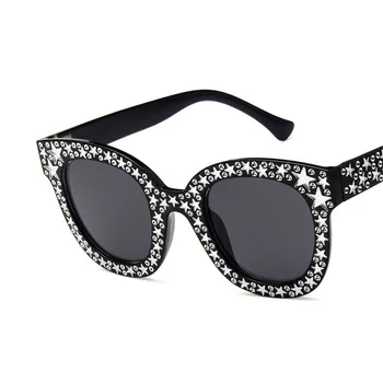 LeonLion Mode Runde Diamant Solbriller Kvinder Vintage Solbriller Mænd Candy Farver Oculos Feminino Luksus Mærke Brillerne
