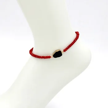 VONNOR Mode Røde Glas Perler Strand Sort Resin Charme ankel Armbånd, Fodlænker For Kvinder Sommeren Fod Kæde Smykker