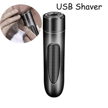 Shaver til Mænd USB-Opladning Mini Elektrisk Barbermaskine Bærbare Lille Størrelse Skæg Intimbarbering Maskine Elektrisk Barbering Trimmer Ansigt Shaver