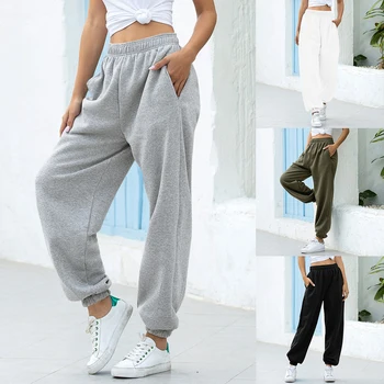 Løse Joggingbukser Joggere Bred Ben Kvinder Bukser Plus Size Bløde Høj Talje Bukser Streetwear Koreanske Casual Yoga Bukser Femme