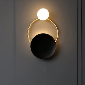 Nordisk væglampe Soveværelse LED wall scone moderne runde lampe, trapper led lys guld vægbeslag lys armatur home decor