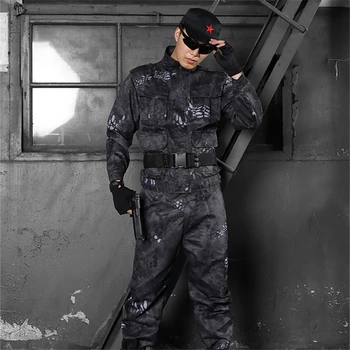 Militær Uniform Mænd Army Special Forces Tøj Udendørs brug Combat Shirt Taktiske Bomuld Efterår og Vinter Militar for Mennesket Sæt