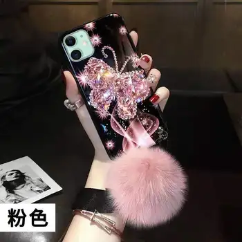 Luksus Butterfly Diamant Phone Case for iphone 12 11 Pro Max antal Xr 6 7 8 Plus X Sag Bling Crystal Cover til iphone Xs Antal Coque