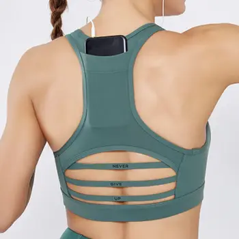 Nye baglomme Sports Bh shock-bevis Horisontale Mesh Syning sportsundertøj Yoga tøj