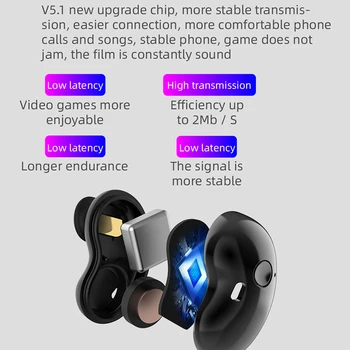 GAIBY S6 TWS, Trådløse Hovedtelefoner, sport Earbuds auriculares Bluetooth-5.0 Hovedtelefoner Headset til xiaomi oppo samsung, huawei telefon