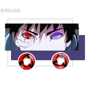 Jewelens Farvede Kontaktlinser Farve Hallowen linse for Øjnene Uchiha Øje Naruto Cosplay Lignedede, Serie
