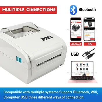 Termisk Label Printer Stregkode printer 110mm Logistiske USB/Bluetooth Auto Peeling Bærbar Printer i Høj kvalitet