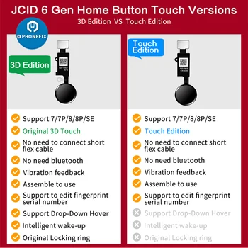 JC 6 Gen 3D Home Knap Flex Kabel til iPhone 7P 7 8 8P Menu Tastaturet vende Tilbage Fuction med at Vende Tilbage JC HX Home Knap Til iPhone