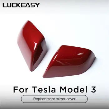 LUCKEASY Udvendige Ændring Tilbehør Til Tesla Model3 Bil udskiftning rearview spejl cover og anti-blænding linse