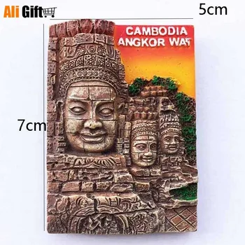 Cambodja 1 Stk Søde Bayon Siem Reap, Angkor Wat Buddha køleskabsmagneter Souvenir-3D Harpiks Køleskab Magnet Klistermærker Håndværk Gaver