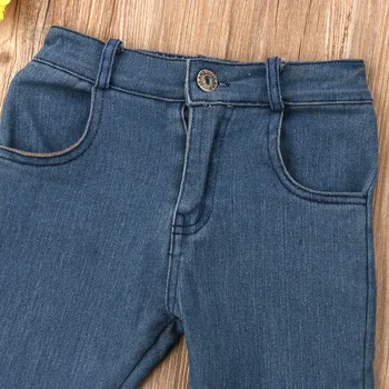 Mode Toddler Girls Lange Denim Bukser Flare Bukser Boot Cut Jeans Alder 2 3 4 6 7 T