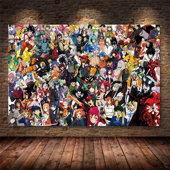 Japansk Anime-Film Plakat og Print på Lærred Maleri Kunst Væg Billeder Plads Til Stue Tegnefilm Hjem Dekoration Urammet