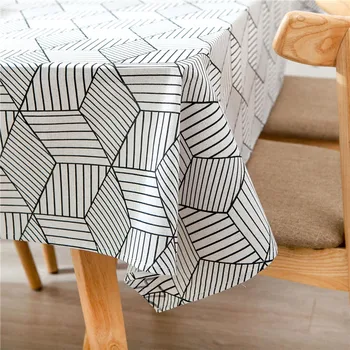 Byetee Moderne Bomuld, Linned Dug Geometriske Dug For Køkken Hjem Tekstil Spisebord Dække Rektangulære Borde
