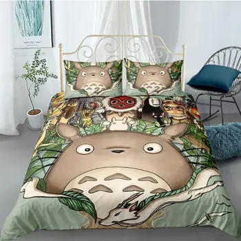 2/3 Stykker Spirited Away Dynebetræk Totoro Howl ' s Moving Castle Seng Dyne betræk Kid Voksne Strøelse Sættet Hjem Quilt Bed Cover