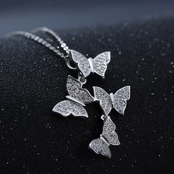 XIYANIKE 925 Sterling Sølv CZ Zircon Butterfly Halskæder Til Kvinder Gave Vedhæng Kæde Choker Smykker Tilbehør