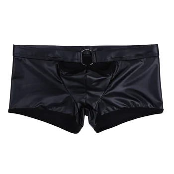 Herre Latex Undertøj Undertøj Boxer-Shorts Shorts i Læder Sex Underbukser med O-Ring Latex Trusser til Sex Læder Sexet Kostume