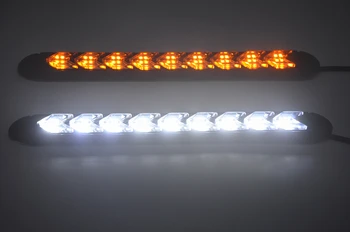 2stk LED KØRELYS Kørelys Bil Styling Dynamisk Streamer Flow Gult blinklys Advarsel Styring Tåge Dag Lampe