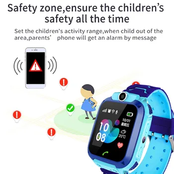 HIPERDEAL Mode Q12B Børn LBS Locator Tracker Smart Ur Telefon SOS Anti-Tabte Vandtæt Ur Jn19