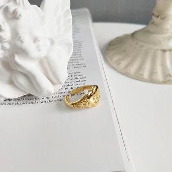 Smarte Lagdelt Ring Boho Smykker Ren 925 Sølv Ring engelsk brev hjertet Stacking Ringe til kvinder, golden ring Smykker minimalistiske