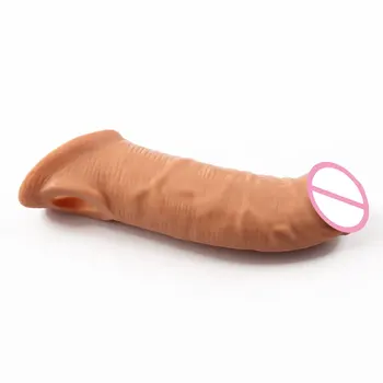 Genanvendelige Lupe Kondom Penis Ærme Realistisk Penis Extender Kondom Sikker Udvidelse Sex Legetøj til Mænd Pik sex legetøj Forsinkelse