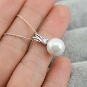 QIAOBEIGE 5pcs 925 Sterling Sølv Perle Mini Pendel Ophæng til Kvinder, V-brev DIY Lille Perle Halskæde Tilbehør