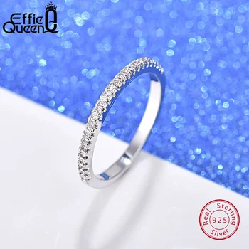 Effie Dronning Enkle Design Classic 925 Sterling Sølv Kvinder Brand Ringe til forlovelsesfest Smykker Gave Engros SR74