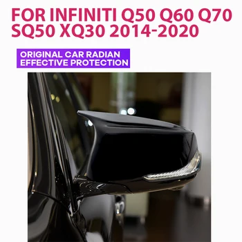 Styling 2stk Blanke Horn bakspejlet dække caps Lyse Sort til Infiniti Q50 Q60 Q70 SQ50 XQ30-2020