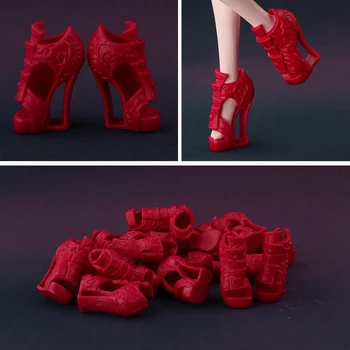 50 par / masse Nye Høj kvalitet Originale sko til Monster high dukke Fashion Røde sko Gratis forsendelse