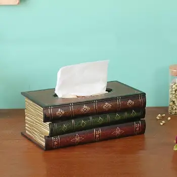Retro Stil Bog Tissue Box Luksuriøs Boks Europa Serviet Papirholderen Ring Væv Opbevaringsboks