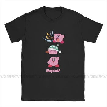 Eat Sleep Erobre Gentag T-Shirts til Mænd Kirby Nostalgi Barndom ACT Spillet Funny Bomuld t-Shirts Rund Hals T-Shirt Gave Idé Toppe