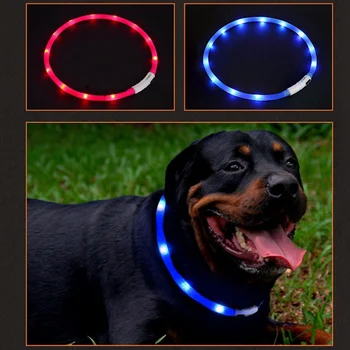 LED-Hund, Kat, Justerbar Krave, er Dog Glød i Mørke Krave USB-Genopladelige Halskæde Sikker Advare Silikone Krave for Små og Mellemstore Kæledyr