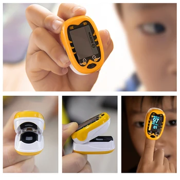 BOXYM Baby Finger Pulse Oximeter Pediatric Oximetro De Dedo SpO2 PR OLED-Genopladelige børn Børn Pulsioximetro