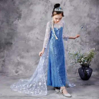 Børn, Prinsesse Kjoler for Piger Jul Dress Up Kostume Frosne Nyt År-Nye Elegante Børn Fødselskirken Party Kjole med Hale