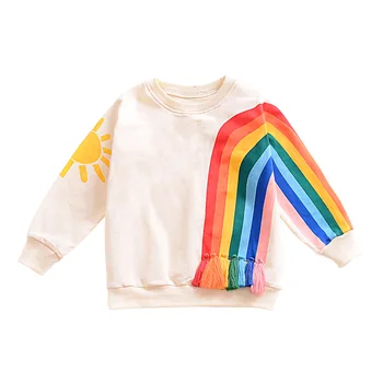 0-5years Rainbow Kvast Piger Sweatshirts Barn Kid Tøj, Efterår og Vinter Baby Pige Tøj med Lange Ærmer Toppe