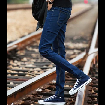 Hot Stil 2021 Drenge Slim Fit Teenager Tynde Denim jeans, Casual Billige Sorte Bunde Håndjern Strække Smuk Blyant Bukser mænd 28-34