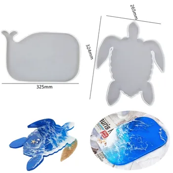 Silikone Forme Epoxy Harpiks Forme havskildpadde Hval kopholder Mat Pad Støbning Coaster DIY Coastere Mould Smykker Gør Værktøjer