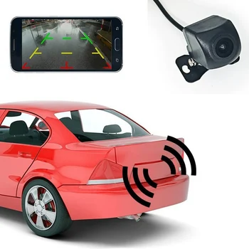 For bil 175° Vidvinkel Bil Auto WiFi Trådløse bakkamera Backup Night Vision at Vende Parkering Skærm