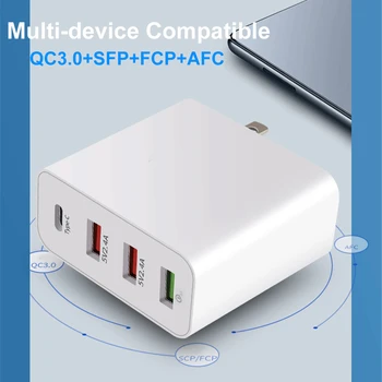 4 Ports USB-Hurtig-Opladere QC3.0 Type C USB-Oplader Til Samsung Til iPhone Huawei Hurtigt Opladere Oplader OS, EU, UK AU-Adapter