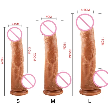 Hud følelse Realistisk Dildo blød Væske Kan bæres Enorm Stor Penis Med sugekop sexlegetøj til Kvinde Female Strapon Onani