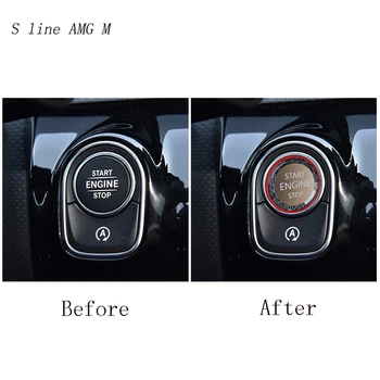 Bil styling MOTOR START-STOP-kontakten knappen Dække Klistermærker Til Mercedes Benz A-Klasse W177 GLE W167 GLB Interiør Auto Tilbehør