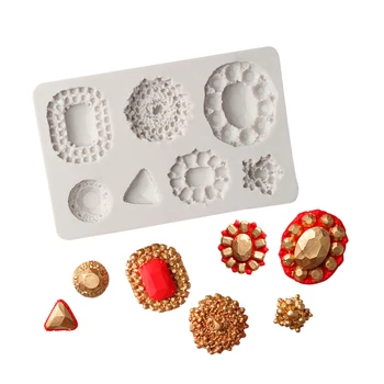 Perle Chokolade Fondant Skimmel Europæiske Relief Gemstone Sukker Kage Dekoration Silikone Forme Til Cupcake Bagning Tilbehør Værktøjer