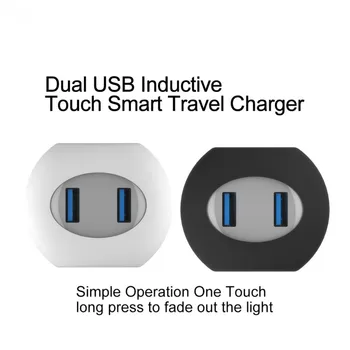 VOXLINK usb oplader LED Touch Kontrol Smart rejse oplader usb-induktiv Oplader Til iPhone, Samsung Xiaomi Mobiltelefon-Oplader
