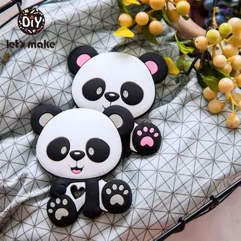 Lad os Gøre 5pc Dyr Panda Formede Silikone Bidering Baby Diy Halskæde Tilbehør fødevaregodkendt Lille Stang Baby Brusebad Gaver